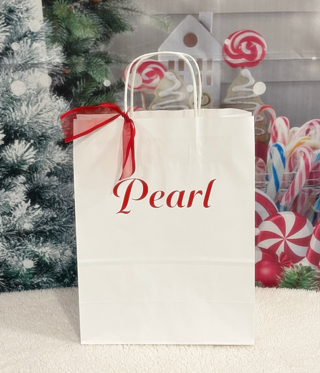 Five Personalized Holiday Gift Bags Gift for Teacher Gift for Neighbor Gift for Coworker Secret Santa