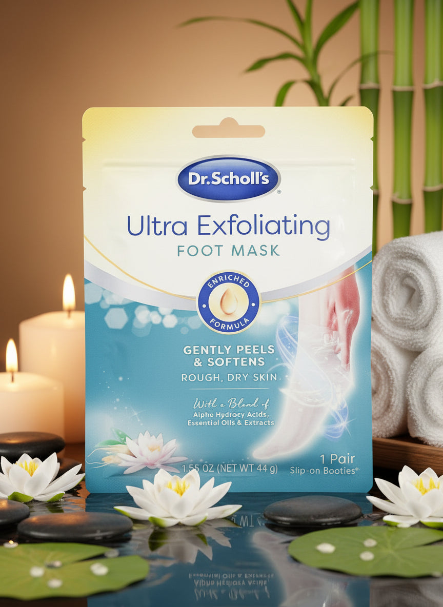 Festive Spa Basket, Mistletoe Birch Scented Candle, Collagen Mask, Exfoliating Foot Mask, Slippers, Tea and More