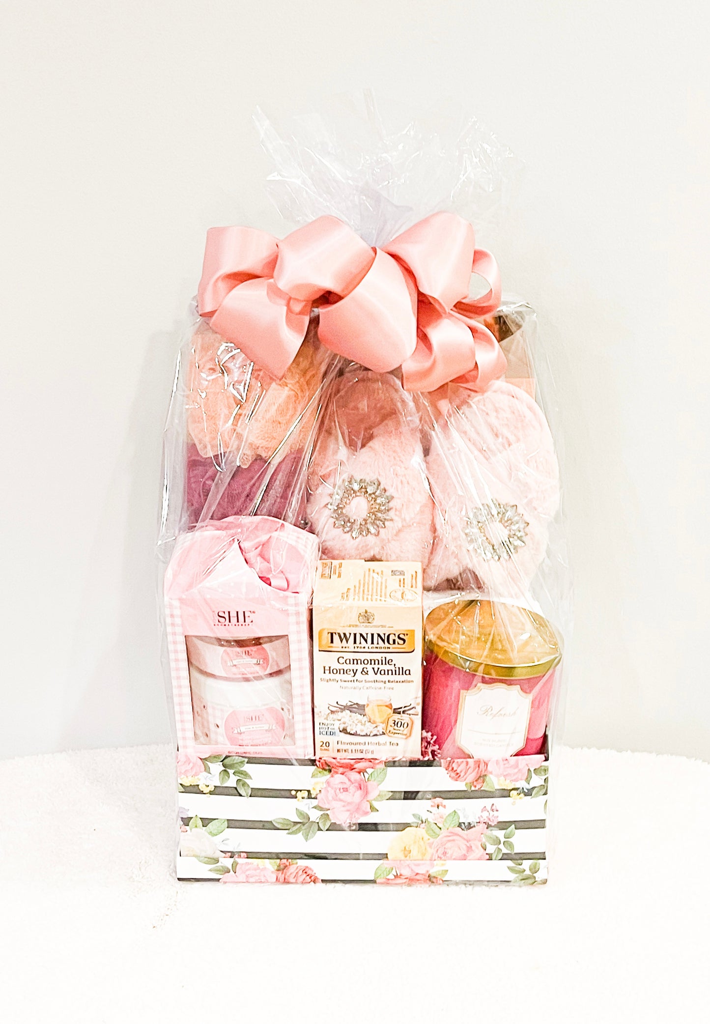 Ultimate Pampering Gift Basket with Slippers, Candle, Happy Birthday, Congratulations, Thinking of You