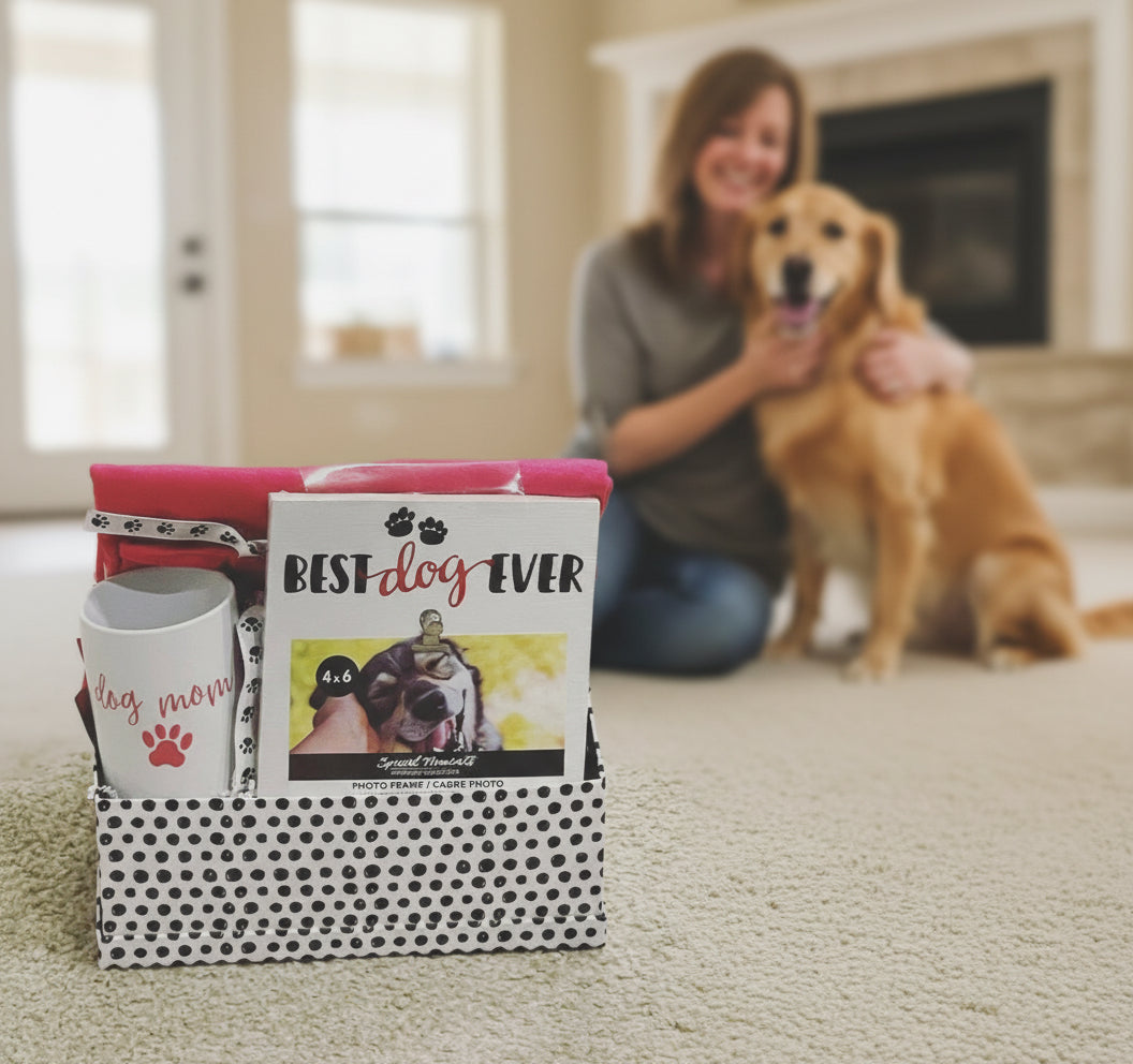 Dog Mom Gift Basket with T-Shirt, Mug and Photo Frame